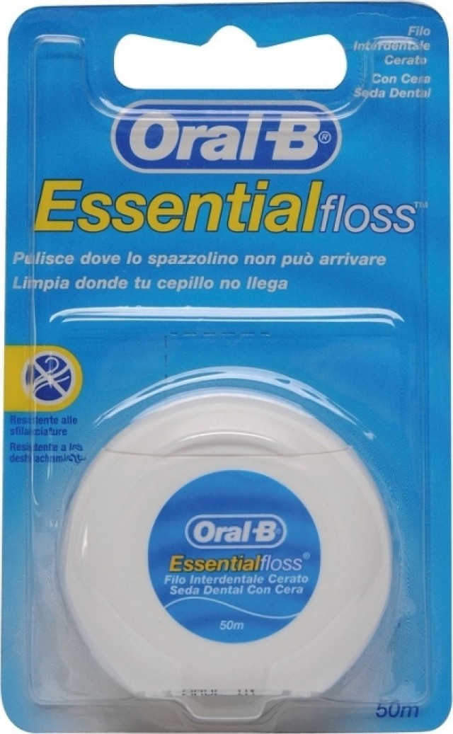 Oral-B Essential Floss Κερωμένο 50m Χωρίς Γεύση, 1 Τεμάχιο