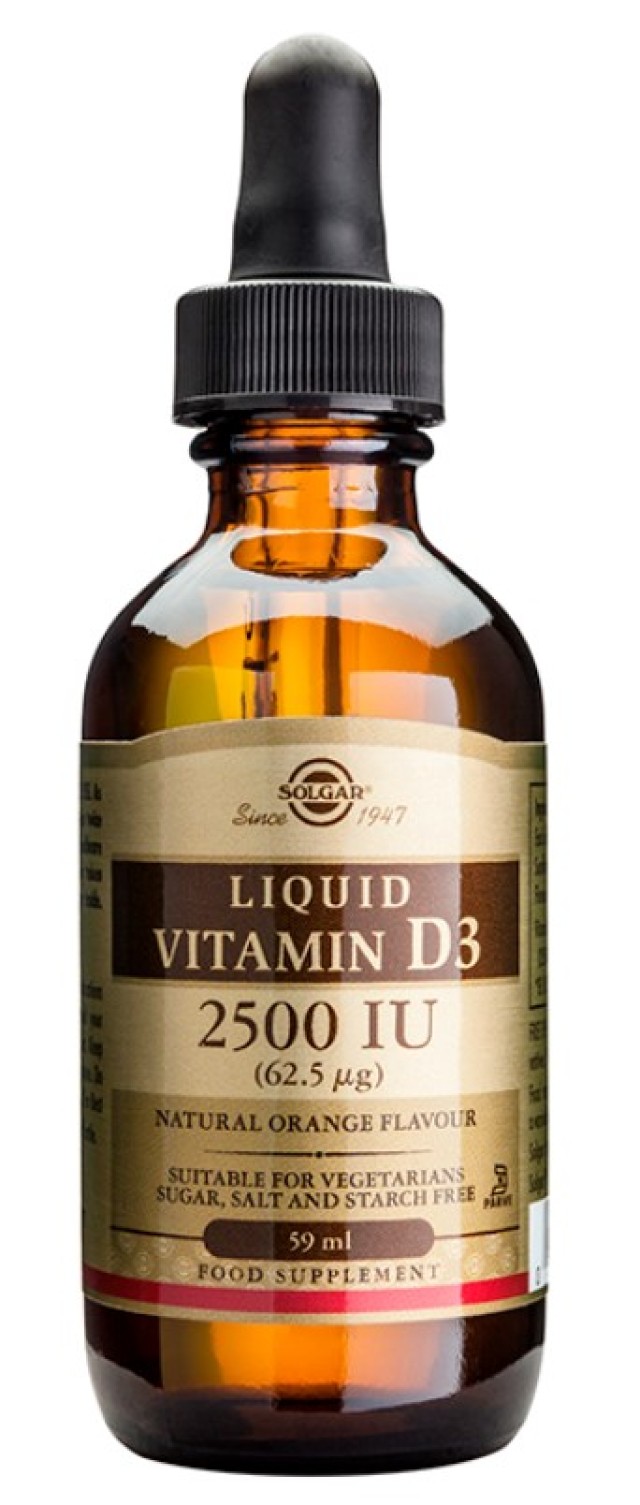 Solgar Vitamin D3 2500iu Liquid Συμπλήρωμα Διατροφής Βιταμίνης D3 σε Υγρή Μορφή, 59ml