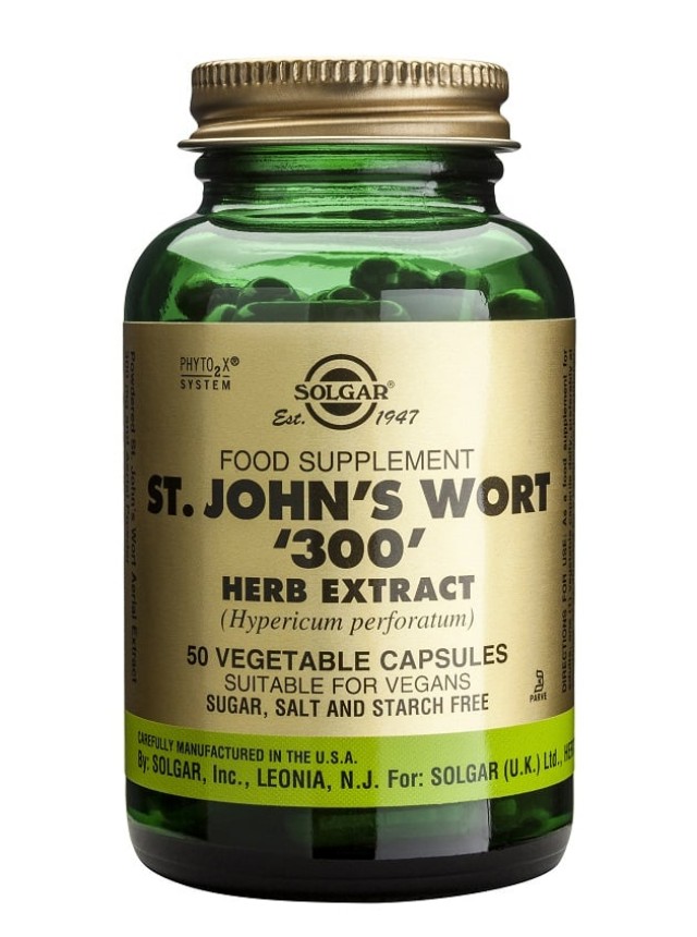 Solgar St. John ’s Wort Herb Extract 300mg Συμπλήρωμα Για Το Stress, 50 Φυτικές Κάψουλες