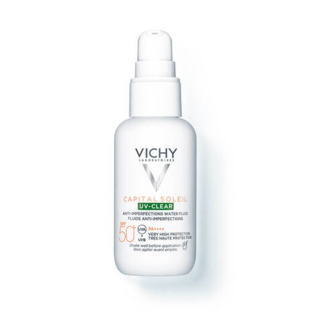 Vichy Capital Soleil UV-Clear SPF50+ Λεπτόρρευστο Αντηλιακό Προσώπου Κατά των Ατελειών & της Λιπαρότητας, 40ml