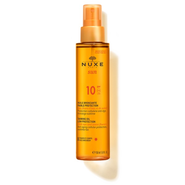 Nuxe Sun Tanning Oil, Λάδι Μαυρίσματος Για Πρόσωπο & Σώμα SPF10, 150ml