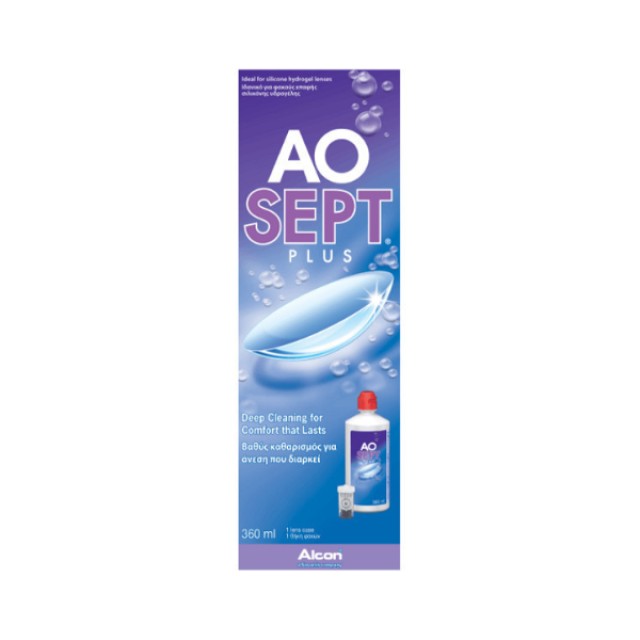 Alcon Aosept Plus Διάλυμα Καθαρισμού και Απολύμανσης Φακών Επαφής + Θήκη, 360ml