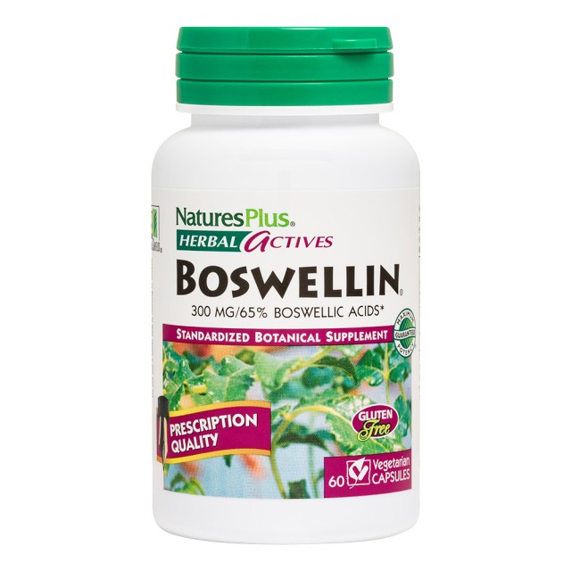 Natures Plus Boswellin 300mg Συμπλήρωμα Ριτίνης με Αντιφλεγμονώδεις Ιδιότητες, 60 Φυτικές Κάψουλες