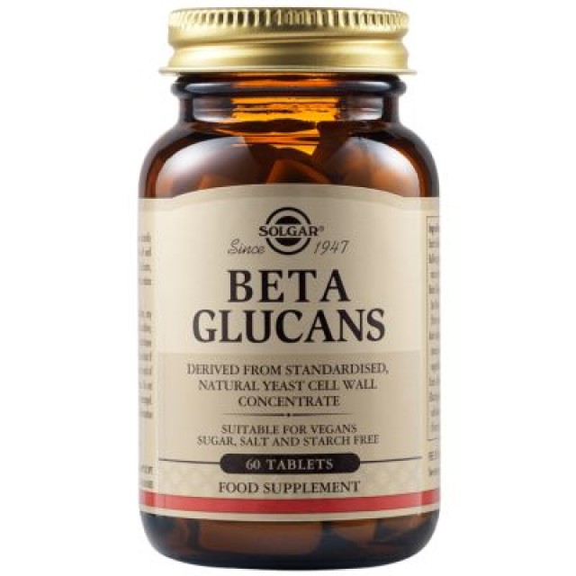 Solgar Beta Glucans Συμπλήρωμα Διατροφής με Β-Γλυκάνες Ενισχύει τη Λειτουργία του Ανοσοποιητικού Συστήματος, 60 Ταμπλέτες