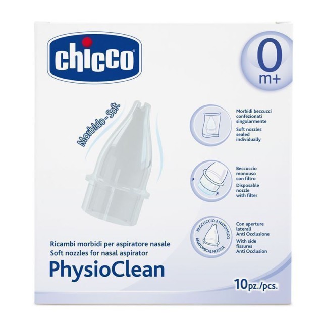 Chicco PhysioClean Ανταλλακτικά Για τον Ρινικό Αναρροφητήρα, 10 τεμάχια