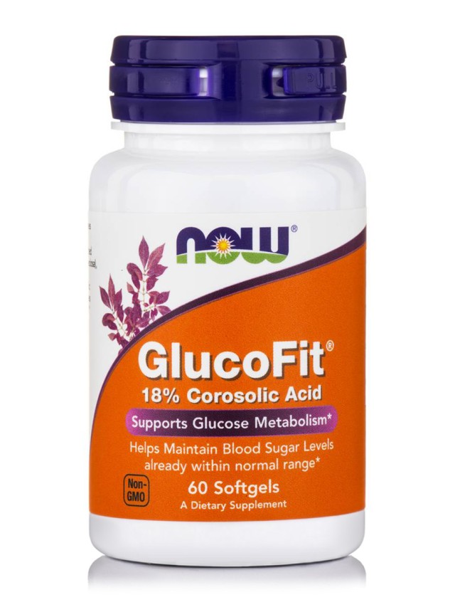 Now Glucofit 18% Corosolic acid Για το Σάκχαρο, 60 Μαλακές Κάψουλες