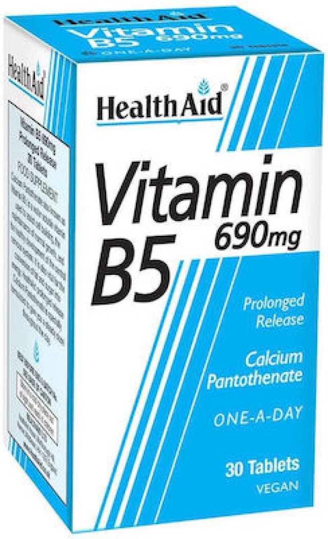 Health Aid Vitamin B5 690 mg Vegan, 30 Ταμπλέτες