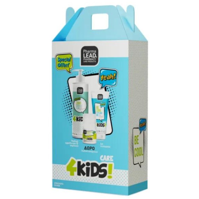 Pharmalead Promo Box 4Kids Boy για Αγόρια με Bubble Fun 2-in-1 Αφρόλουτρο-Σαμπουάν, 500ml, Be Cool Styling Gel Παιδικό Τζελ Χτενίσματος, 100ml & Hurry Up Roll-On Αποσμητικό, 50ml, 1σετ
