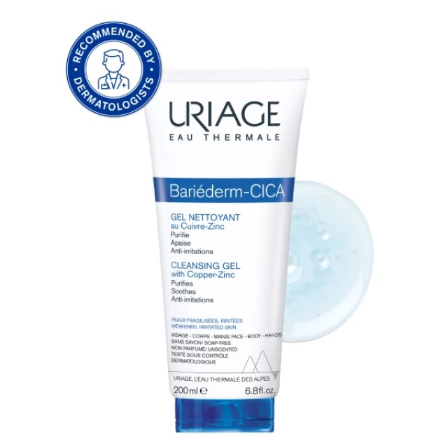 Uriage Bariederm-Cica Cleansing Gel Copper-Zinc Τζελ Καθαρισμού με ...