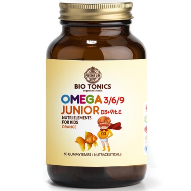 Bio Tonics Junior Omega 3/6/9 με Βιταμίνες D3 & E, 60 Ζελεδάκια