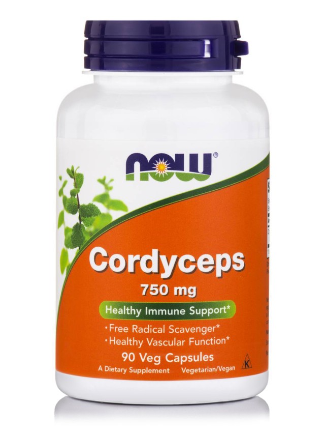Now Foods Cordyceps 750mg Συμπλήρωμα Διατροφής με Αντιοξειδωτικές Ιδιότητες για ένα Υγιές Ανοσοποιητικό, 90 Kάψουλες