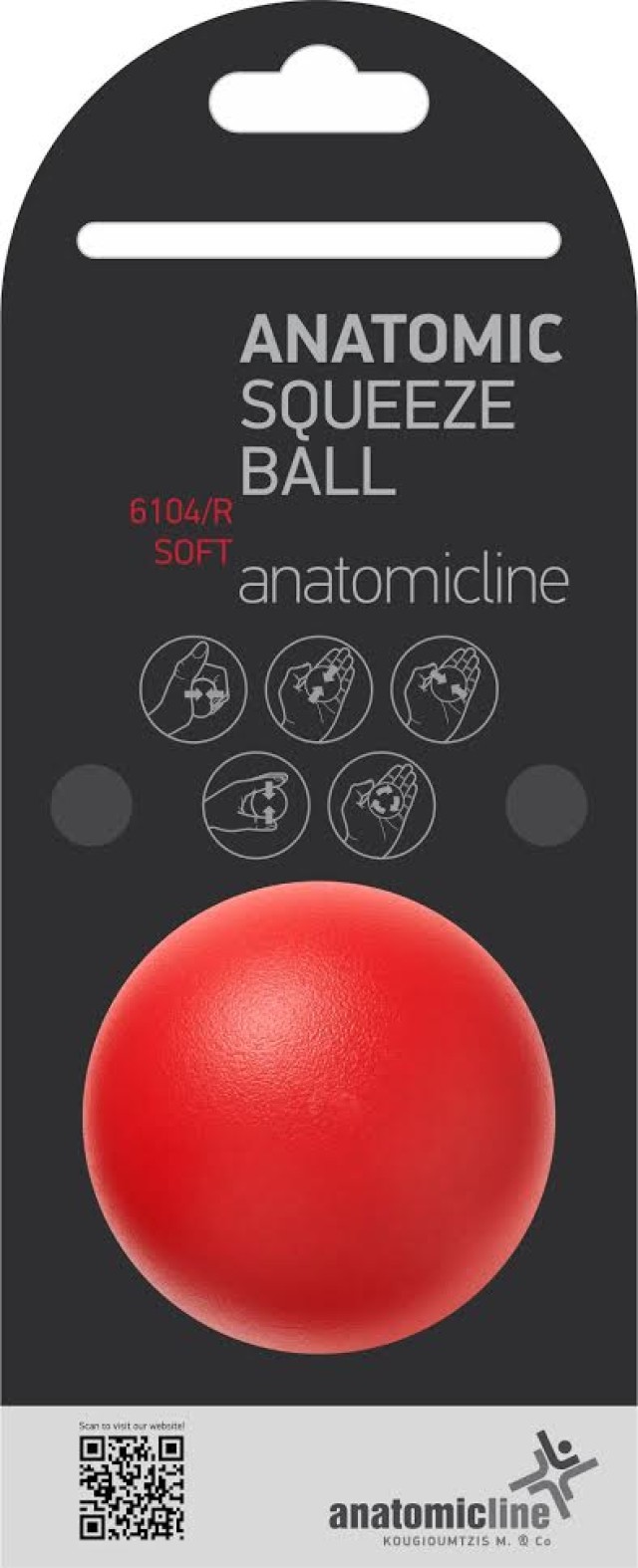 Anatomic Line Squeeze Ball Soft Μπαλάκι Ασκήσεως Χειρός Μαλακό Χρώμα:Κόκκινο 1 Τεμάχιο