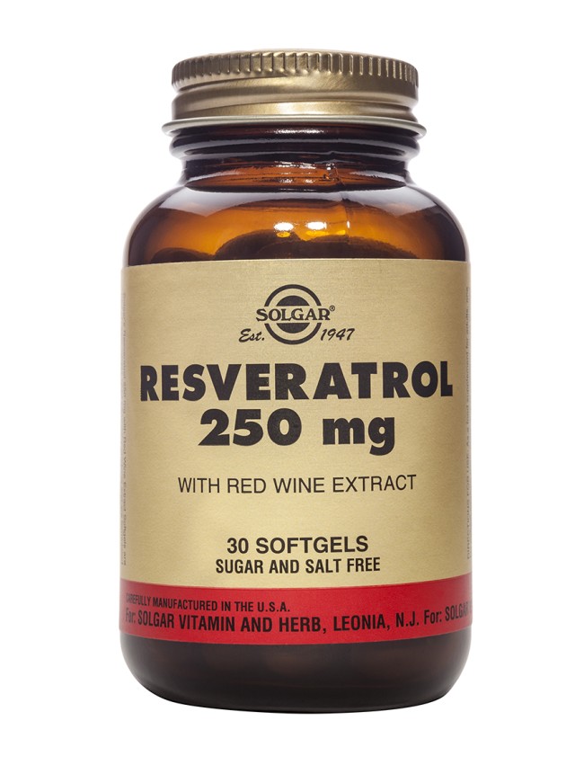 Solgar Resveratrol 250mg, 30 Μαλακές Κάψουλες
