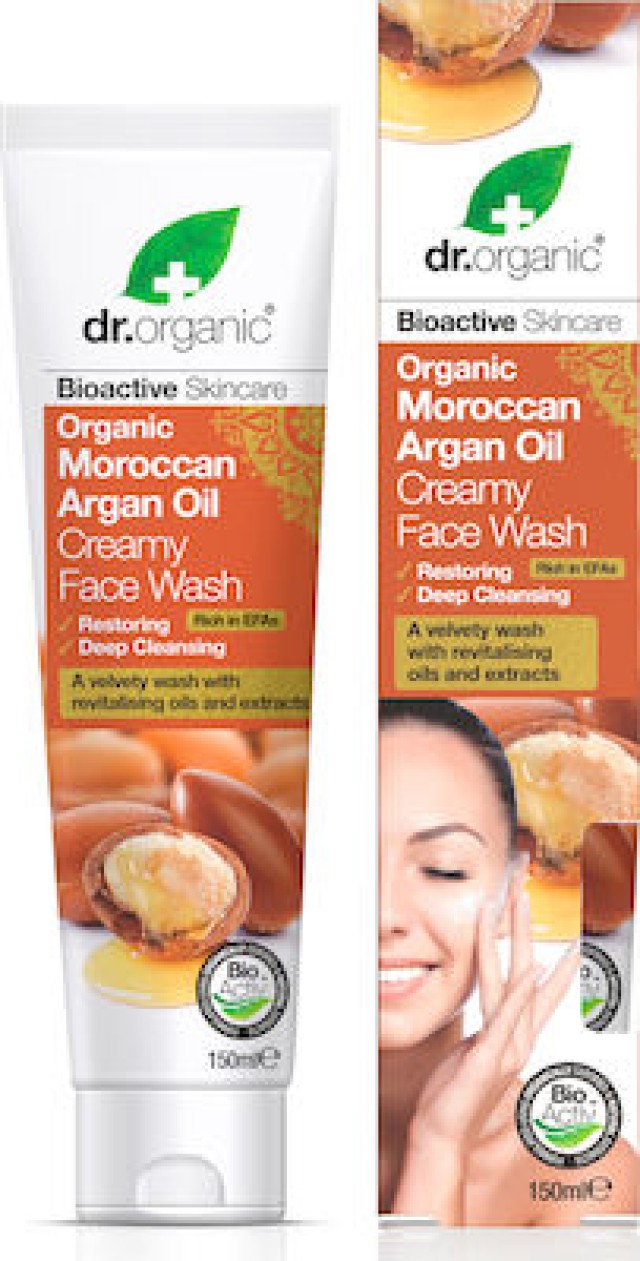 Dr.Organic Bioactive Skincare Organic Moroccan Argan Oil Creamy Face Wash 150ml