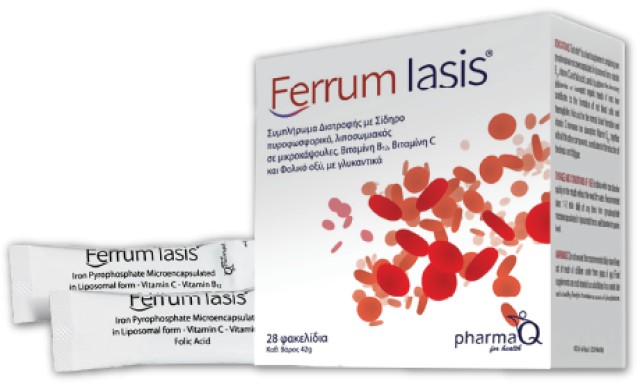 PharmaQ Ferrum Iasis Συμπλήρωμα Διατροφής για την Έλλειψη Σιδήρου, 28 Φακελάκια
