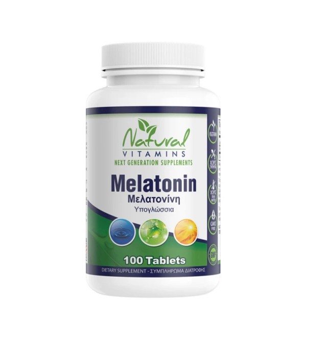 Natural Vitamins Melatonin Συμπλήρωμα Διατροφής με Μελατονίνη, 100tabs
