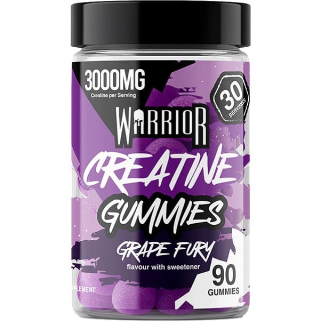 Warrior Creatine Gummies με Γεύση Grape Fury Ζελεδάκια με 3g Μονοϋδ...