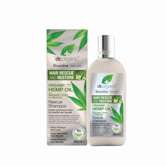 Dr. Organic Hemp Oil Rescue Shampoo κατά της Τριχόπτωσης με Έλαιο Κ...