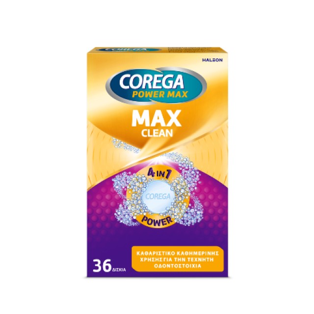Corega Power Max Clean 4in7 Καθαριστικά Δισκία για Τεχνητές Οδοντοσ...