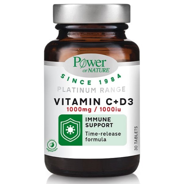 Power Health Classics Platinum Range Vitamin C+D3 1000mg, 30 Κάψουλες