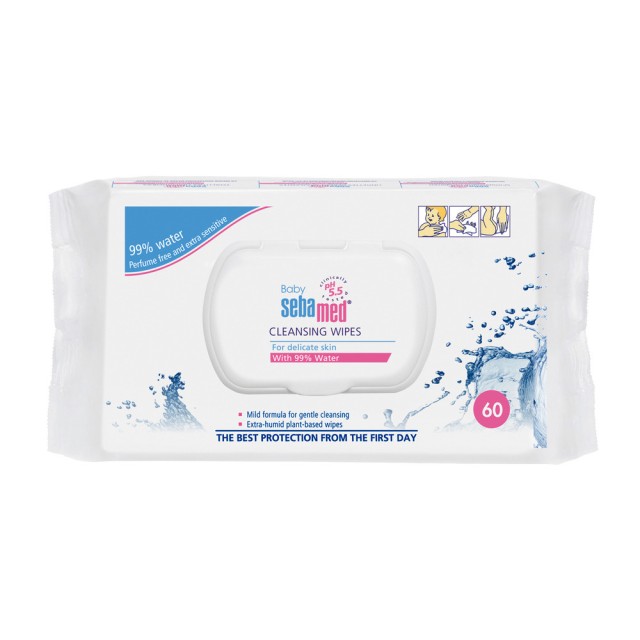 Sebamed Baby Cleansing Wipes Υγρά Μωρομάντηλα με 99% Νερό, 60τμχ