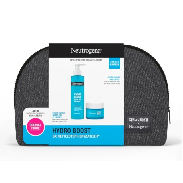Neutrogena X Sun of a Beach Hydro Boost Limited Edition με Hydro Boost Water Gel Cleanser Ενυδατικό Καθαριστικό Gel Προσώπου 200ml + Hydro Boost Water Gel Δροσερό Ενυδατικό Gel για το Πρόσωπο 50ml