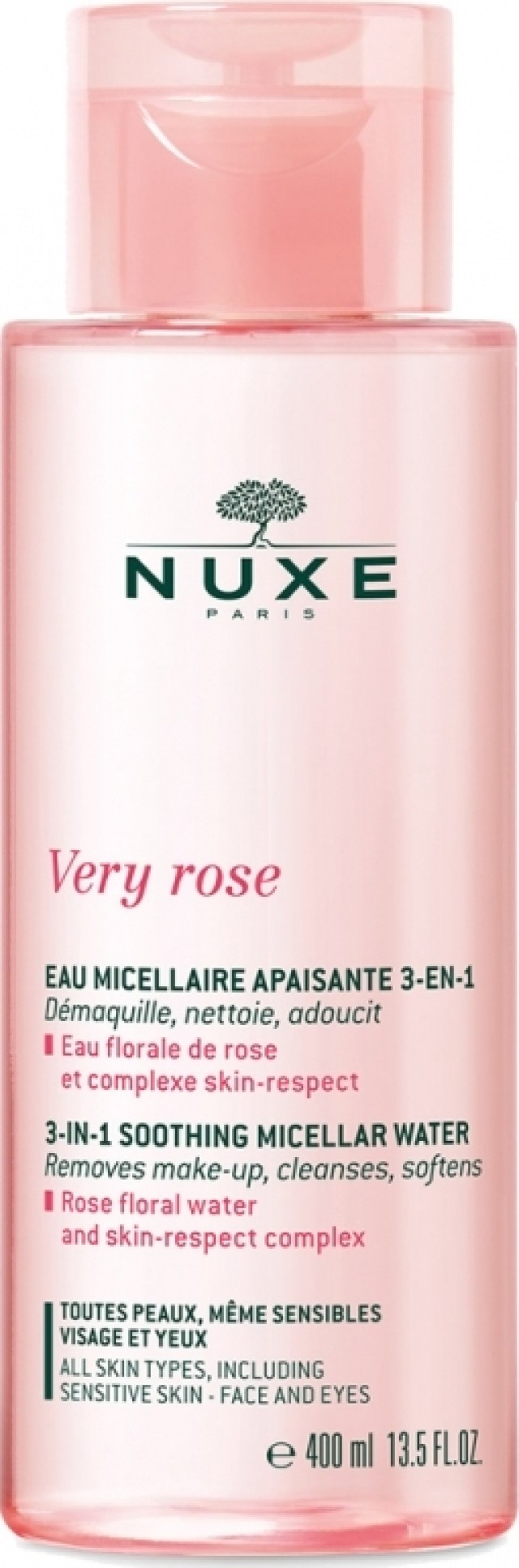 Nuxe Very Rose Eau Micellaire 3 in 1 Νερό Καθαρισμού Προσώπου, 400ml
