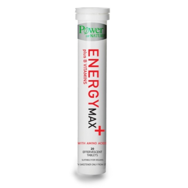 Power of Nature Energy Max+ Συμπλήρωμα Διατροφής Για Ενέργεια - Τόνωση Με Γεύση Tutti Frutti, 20 Αναβράζοντα Δισκία