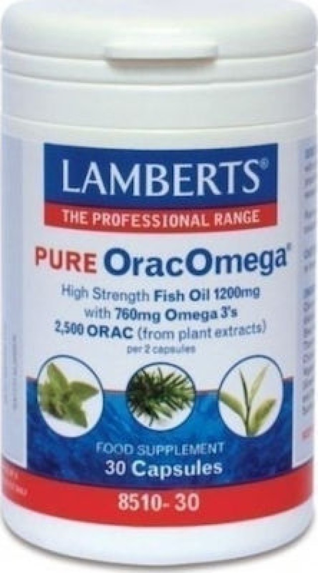 Lamberts Pure OracOmega Υψηλής Ισχύος ιχθυέλαιο 30 ΚάψουλεςΙ