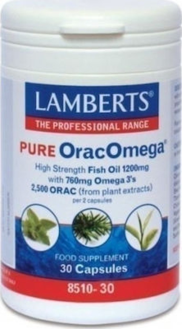 Lamberts Pure OracOmega Υψηλής Ισχύος ιχθυέλαιο 30 ΚάψουλεςΙ