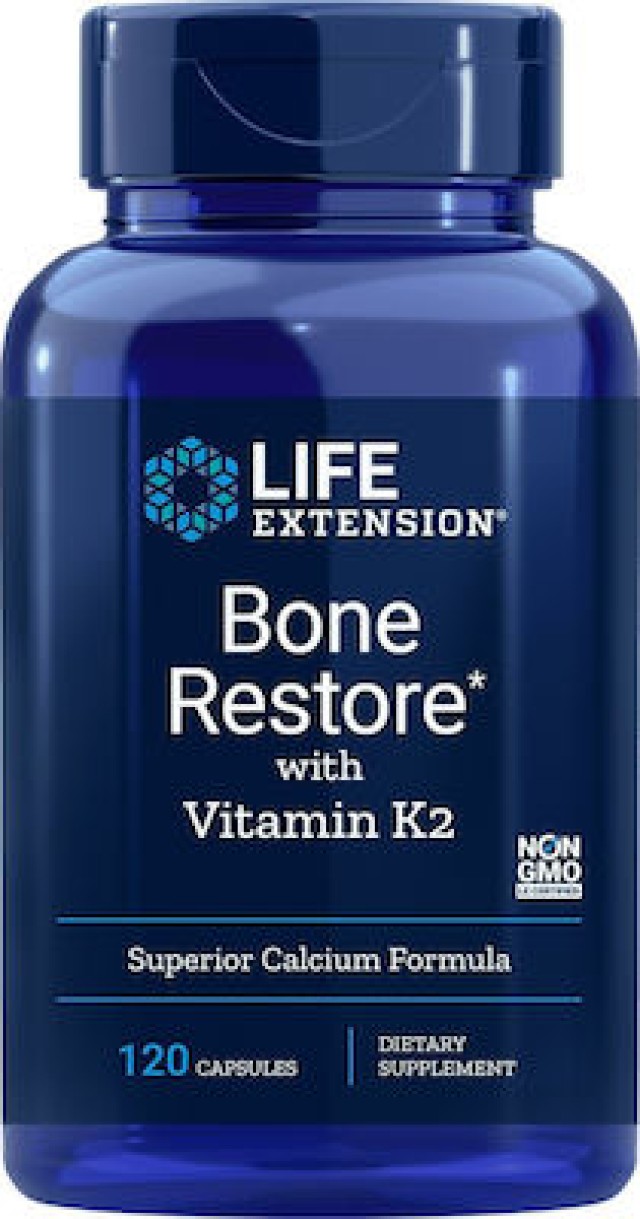 Life Extension Bone Restore with vitamin K2, 120 Κάψουλες