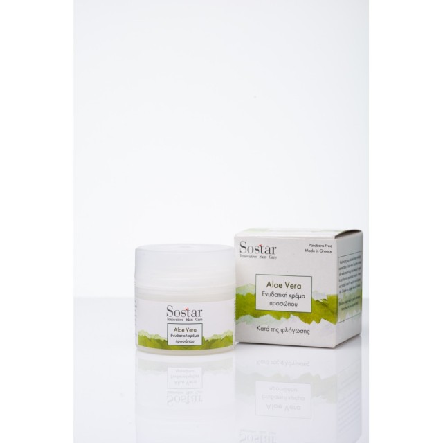 Sostar Focus Aloe Vera Ενυδατική Κρέμα Ημέρας με Αλόη Κατά Της Φλόγωσης, 50ml