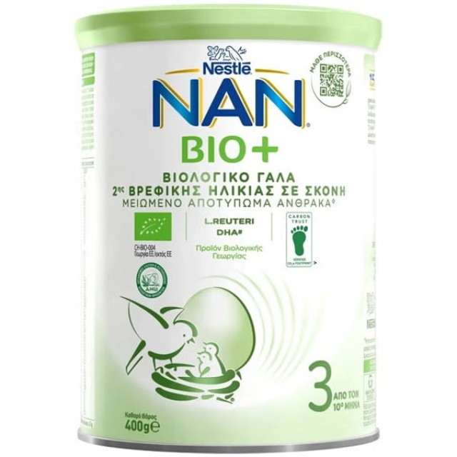Nestle Nan Bio+ 1 Βιολογικό Γάλα Πρώτης Βρεφικής Ηλικίας, 800g
