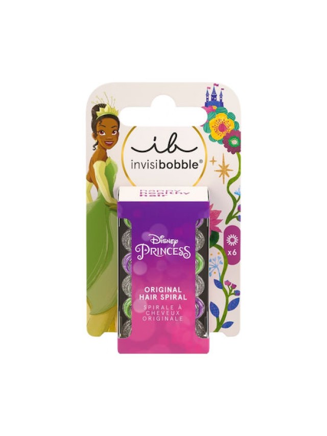 Invisibobble Kids Disney Original Hair Spiral Tiana Λαστιχάκια Μαλλιών, 6 Τεμάχια