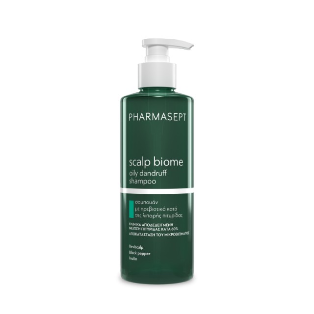 Pharmasept Scalp Biome Oily Dandruff Shampoo Σαμπουάν με πρεβιοτικά Κατά Της Πυτιρίδας Για Λιπαρά Μαλλιά, 400ml