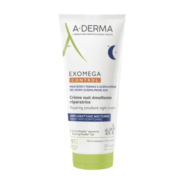 A-Derma Exomega Control Repairing Emollient Night Cream, 200ml