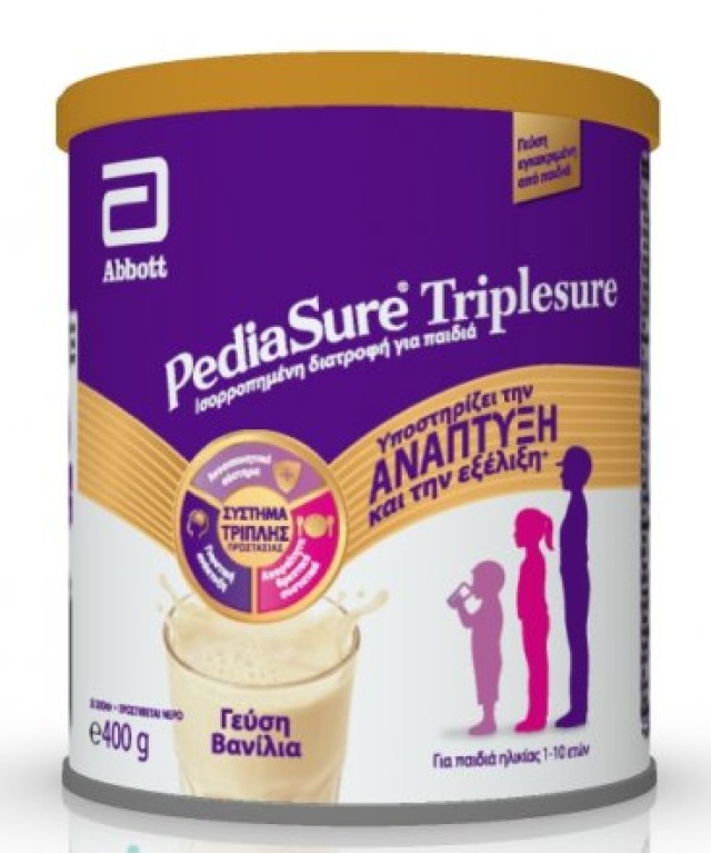 Abbott Pediasure Triplesure Πολυβιταμινούχο Συμπλήρωμα Διατροφής Για Παιδιά 1-10 ετών σε μορφή Σκόνης με Γεύση Βανίλια, 400gr