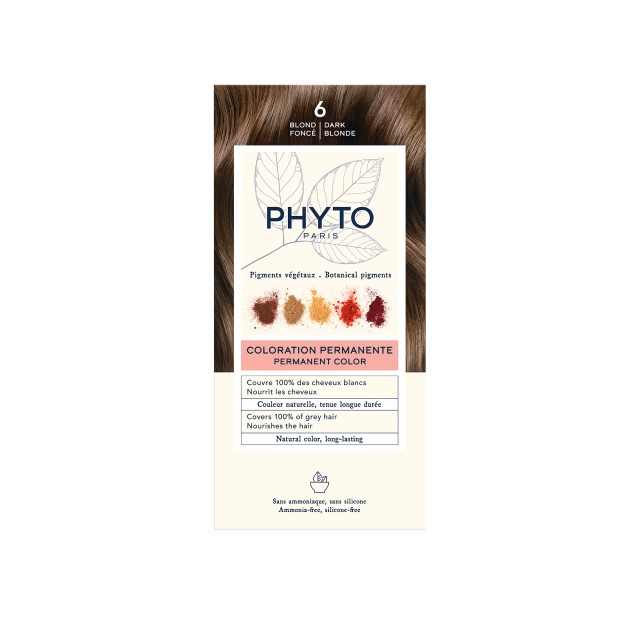 Phyto Phytocolor Μόνιμη Βαφή Μαλλιών 6 Ξανθό Σκούρο