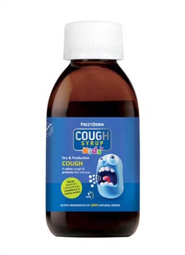 Frezyderm Cough Syrup Kids Σιρόπι για Παιδιά για Ξηρό και Παραγωγικό Βήχα Μέλι Φράουλα, 182 gr