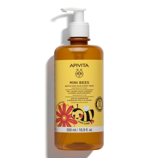 Apivita Παιδικό Αφρόλουτρο και Σαμπουάν Mini Bees με Καλέντουλα σε Μορφή Gel, 500ml