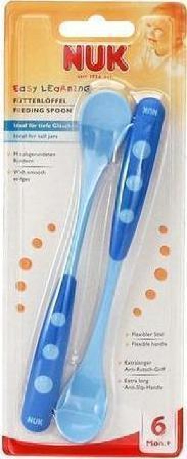 Nuk Εκπαιδευτικά κουταλάκια Easy Learning Feeding Spoons Blue 6m+ 2τμχ