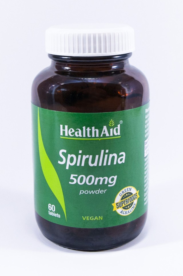 Health Aid Spirulina 500mg Συμπλήρωμα Διατροφής με Σπιρουλίνα για Ενίσχυση του Ανοσοποιητικού, 60 Ταμπλέτες