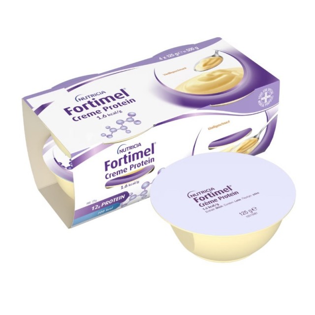Nutricia Fortimel Cream Protein 1.6Kcal Vanilla Flavor Συμπλήρωμα Διατροφής για Δυσθρεψία με Γεύση Βανίλια, 4 x 125gr