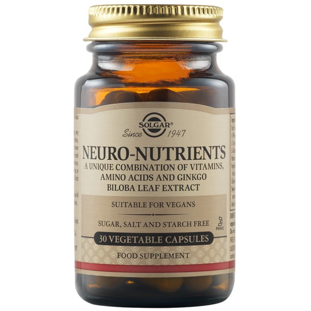 Solgar Neuro Nutrients Σύμπλεγμα Αμινοξέων, 30 Φυτικές Κάψουλες