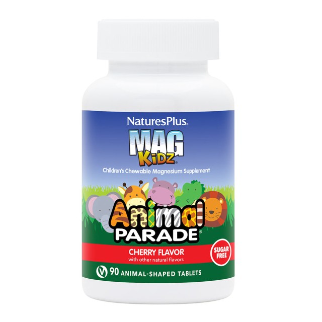 Natures Plus Animal Parade Mag Kidz Chewable Συμπλήρωμα Διατροφής με Μαγνήσιο για Παιδιά με Γεύση Κεράσι, 90 Ζελεδάκια