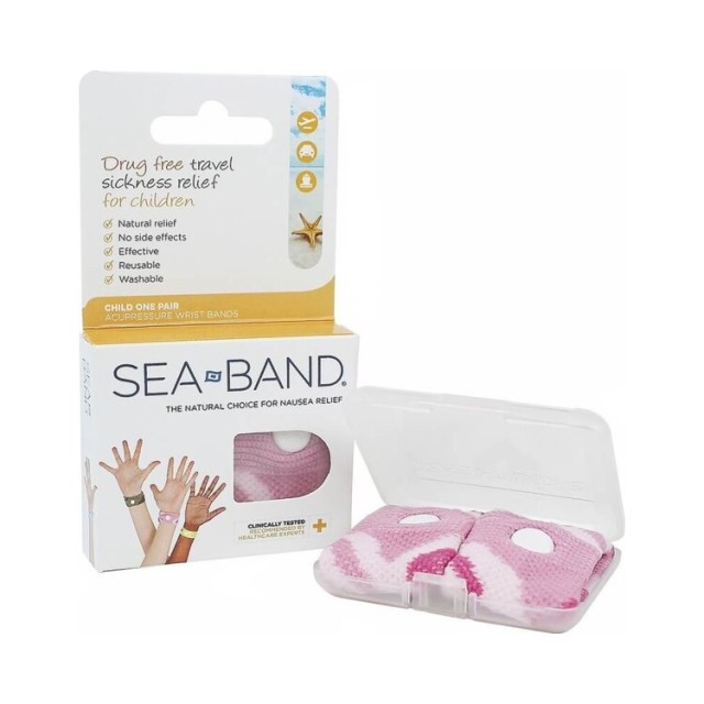 Sea-Band Παιδικό Περικάρπιο Κατά Της Ναυτίας Ροζ, 2τμχ