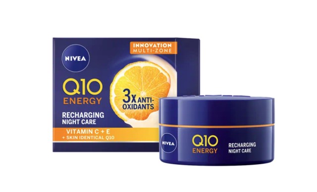 Nivea Q10 Energy Recharging Night Repair Αντιρυτυδική Κρέμα Νυκτός, 50ml