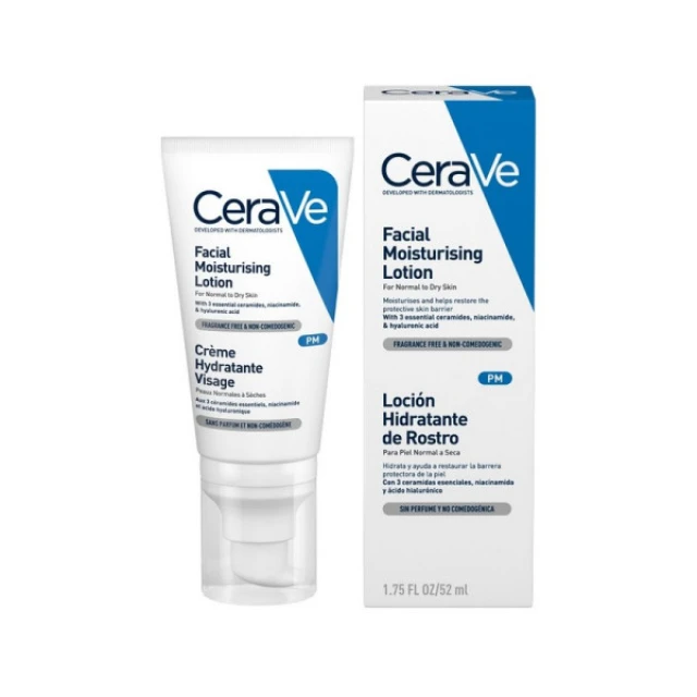 CeraVe PM Facial Moisturising Lotion Moisturizing Face Cream With Hyaluronic Acid...