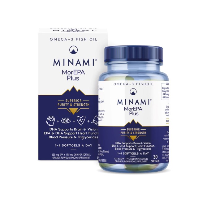 Minami MorEpa Plus Συμπλήρωμα Διατροφής Συμπυκνωμένου Ιχθυελαίου Για Την Καλή Λειτουργία Του Καρδιαγγειακού Συστήματος, 30 Μαλακές Κάψουλες