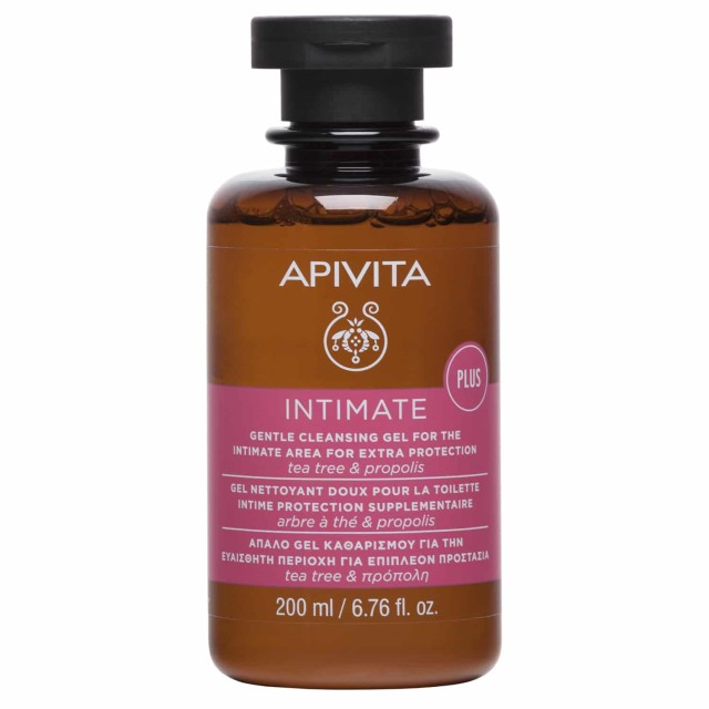 Apivita Intimate Plus Απαλό Gel Καθαρισμού της Ευαίσθητης Περιοχής με Tea Tree & Πρόπολη, 200ml